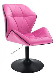 Židle MILANO MAX VELUR na černém talíři - růžová