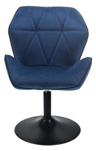 LuxuryForm Židle MILANO MAX VELUR na černém talíři - modrá