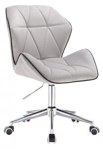 LuxuryForm Židle MILANO MAX VELUR na stříbrné podstavě s kolečky - šedá