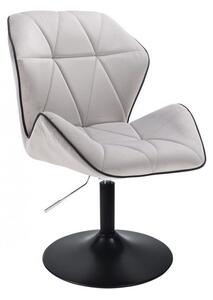 LuxuryForm Židle MILANO MAX VELUR na černém talíři - šedá