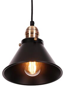 KEJO Závěsné industriální osvětlení MORENO, 1xE27, 40W, kulaté, černé K-8038-1