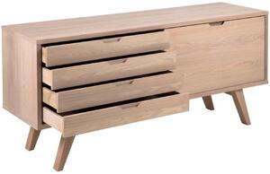 Scandi Přírodní dřevěná komoda Anita 160 x 45 cm