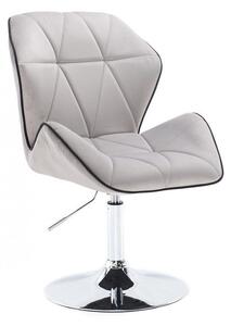 LuxuryForm Židle MILANO MAX VELUR na stříbrném talíři - šedá