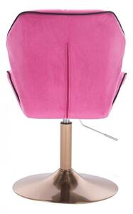 Židle MILANO MAX VELUR na zlatém talíři - růžová