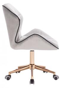LuxuryForm Židle MILANO MAX VELUR na zlaté základně s kolečky - šedá