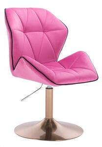 Židle MILANO MAX VELUR na zlatém talíři - růžová