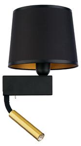 NOWODVORSKI Nástěnná moderní lampa s LED čtecím ramenem CHILLIN, 1xE27, 40W, černá, zlatá 8213