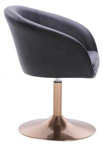 LuxuryForm Židle VENICE na zlatém talíři - černá