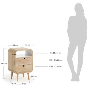 Dřevěný noční stolek Kave Home Georg 40 x 30 cm