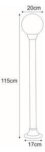 KEJO Venkovní stojací lampa ASTRID, 1xE27, 60W, 1150cm, černá, IP44 K-ML-OGROD 200 0.9 KL. DYM