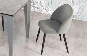 Světle šedá sametová jídelní židle Miotto Bressio s kovovou podnoží