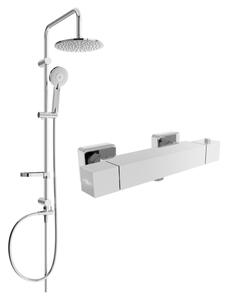 Mexen Cube Carl nástěnná sprchová sada s dešťovou hlavicí a termostatickou baterií, chrom - 77200240-00