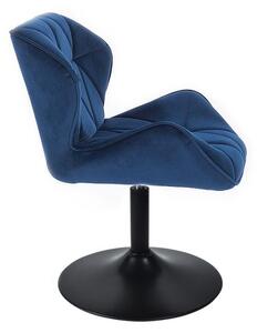 LuxuryForm Židle MILANO VELUR na černém talíři - modrá