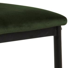 Scandi Zelená sametová barová židle Presley 75 cm