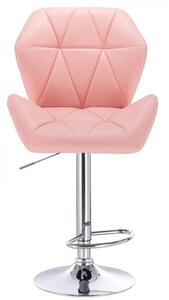 LuxuryForm Barová židle MILANO MAX na stříbrném talíři - růžová