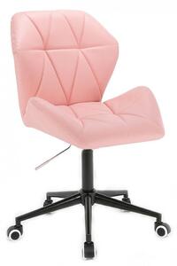 Židle MILANO MAX na černé podstavě s kolečky - růžová