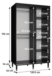 Šatní skříň Abi Calipso Rho Barva korpusu: Bílá, Rozměry: 250 cm, Dveře: Bílá + zrcadlo