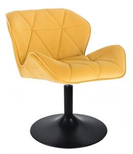 LuxuryForm Židle MILANO VELUR na černém talíři - žlutá