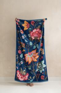 Pip studio plážový ručník Pip Flowers, tmavě modrý, 100x180 cm Tmavě modrá 100x180