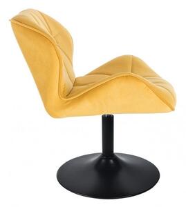 LuxuryForm Židle MILANO VELUR na černém talíři - žlutá