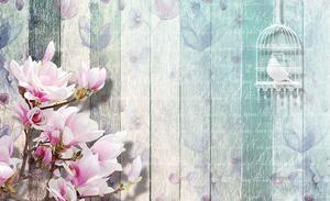 Vliesová obrazová tapeta Květy magnólie 22111, 416 x 254 cm, Photomurals, Vavex
