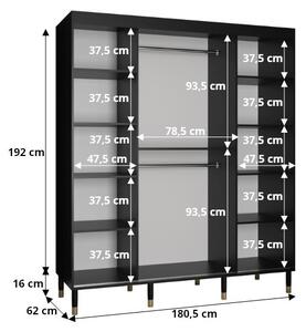 Šatní skříň Abi Calipso Tor Barva korpusu: Bílá, Rozměry: 120 cm, Dveře: Bílá + zrcadlo