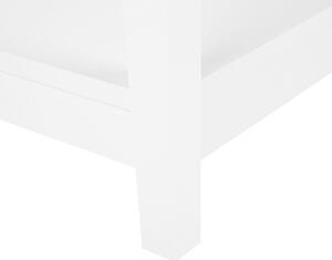 Bílý odkládací stolek se skleněnou deskou ATTU