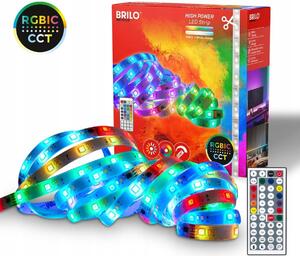 LED pásek RGBIC + CCT s dálkovým ovládáním 5m Změna barvy stmívání 24W IP44 Obývací pokoj