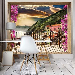 Vliesová obrazová tapeta Balkon nad mořem 22120, 368 x 280 cm, Photomurals, Vavex rozměry 3,68 x 2,8 m