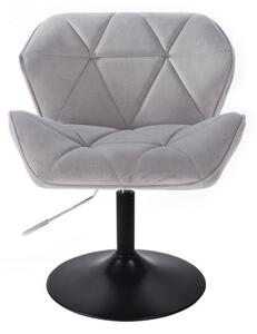 LuxuryForm Židle MILANO VELUR na černém talíři - světle šedá