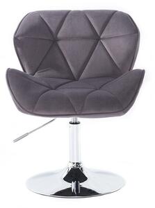 LuxuryForm Židle MILANO VELUR na stříbrném talíři - tmavě šedá