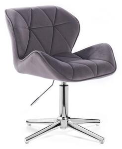 LuxuryForm Židle MILANO VELUR na stříbrném kříži - tmavě šedá