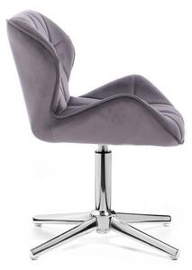 LuxuryForm Židle MILANO VELUR na stříbrném kříži - tmavě šedá