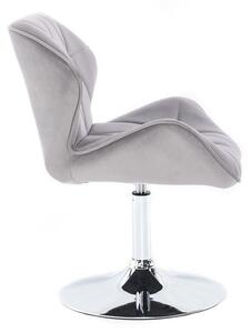 LuxuryForm Židle MILANO VELUR na stříbrném talíři - světle šedá