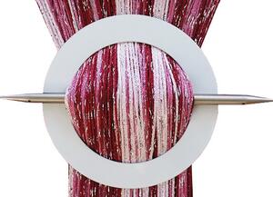 Provázková záclona prošívaná stříbrnou nití 300 x 250 růžová (Záclona prošívaná stříbrnou nití 300 x 250 růžová)