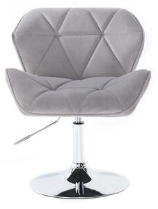 LuxuryForm Židle MILANO VELUR na stříbrném talíři - světle šedá