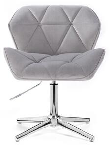 LuxuryForm Židle MILANO VELUR na stříbrném kříži - světle šedá