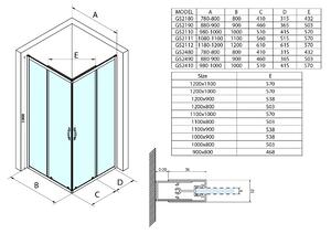 Gelco SIGMA SIMPLY čtvercový sprchový kout 900x900 mm, rohový vstup, Brick sklo