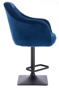 LuxuryForm Barová židle ANDORA VELUR na černé podstavě - modrá