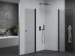 Mexen Pretoria Duo, sprchový kout s 2-křídlými dveřmi 70 (dveře) x 70 (dveře) cm, 6mm čiré sklo, černý profil, 852-070-070-70-00-02