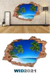 3D samolepka na zeď pláž 5