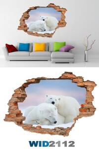 3D samolepka na zeď lední medvěd 2