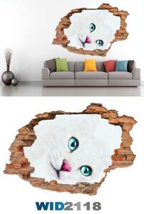 3D samolepka na zeď kočka 2