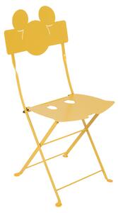 Žlutá kovová zahradní skládací židle Fermob Bistro Mickey Mouse ©