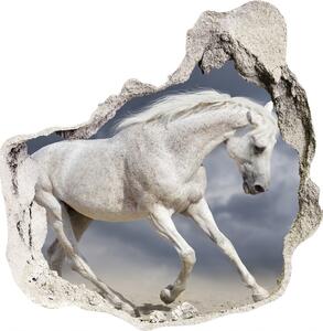 Díra 3D fototapeta na stěnu Bílí koně pláž nd-p-106869148