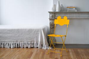 Žlutá kovová zahradní skládací židle Fermob Bistro Mickey Mouse ©