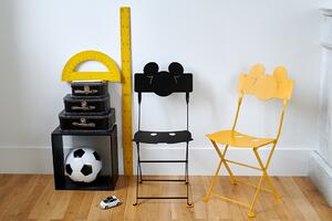 Černá kovová zahradní dětská skládací židle Fermob Bistro Mickey Mouse ©