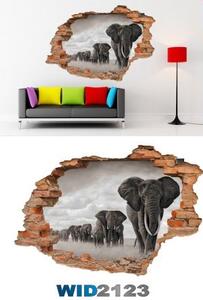 3D samolepka na zeď slon 3
