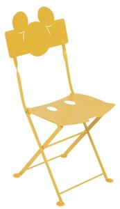 Žlutá kovová zahradní dětská skládací židle Fermob Bistro Mickey Mouse ©