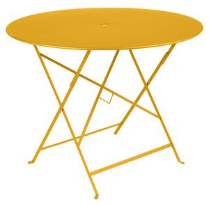 Medově žlutý kovový skládací stůl Fermob Bistro Ø 96 cm